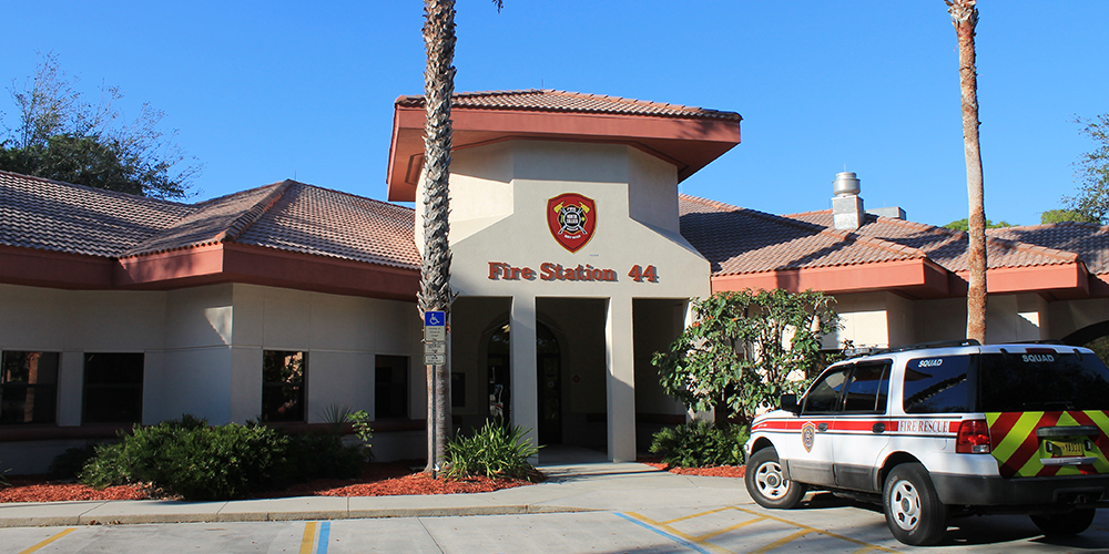 front exterior of station 44 building